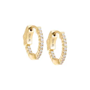 Fancy Pavé CZ Round Huggie Earring