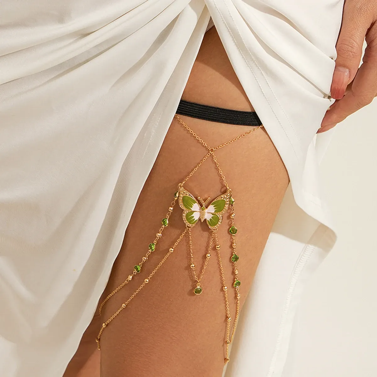 Fashion Charm Butterfly Metal Tassel Leg Chain