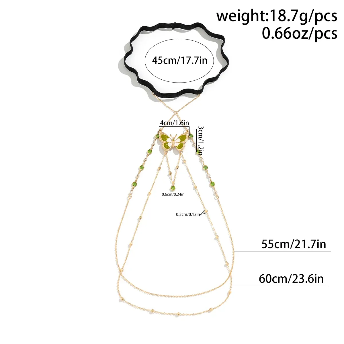 Fashion Charm Butterfly Metal Tassel Leg Chain