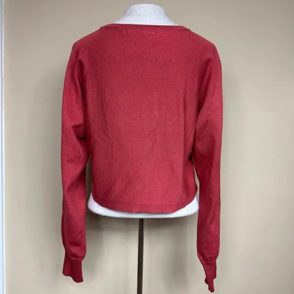 Fashion Elegant Puff Sleeve Knit Skirt Set in Rust Size Small