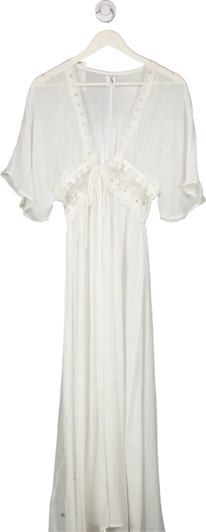 Fashion Nova White Kimono Cover Up UK S/M