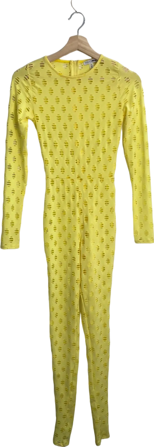 Fashion Nova Yellow Cut-Out Detail Jumpsuit XS