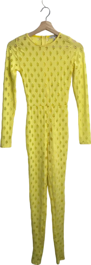 Fashion Nova Yellow Cut-Out Detail Jumpsuit XS