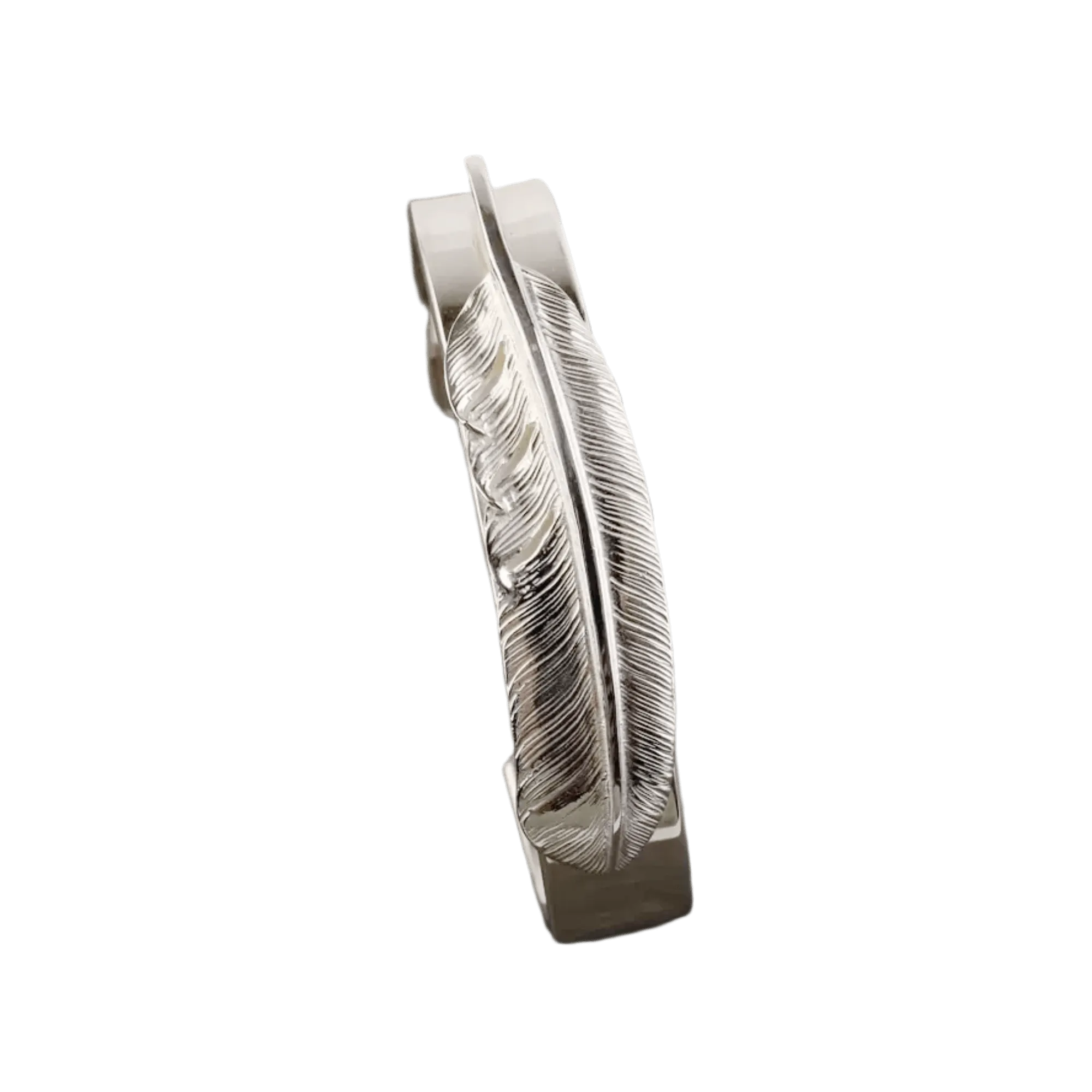 First Arrow's Flat Hammered 12mm Bangle with Feather