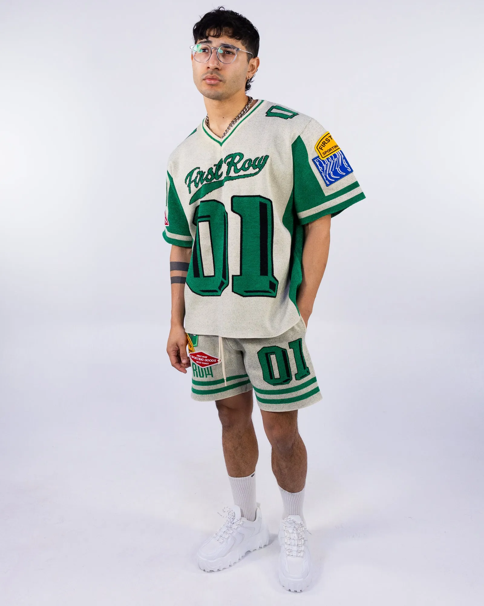 First Row Varsity Men's Green Knit Tee