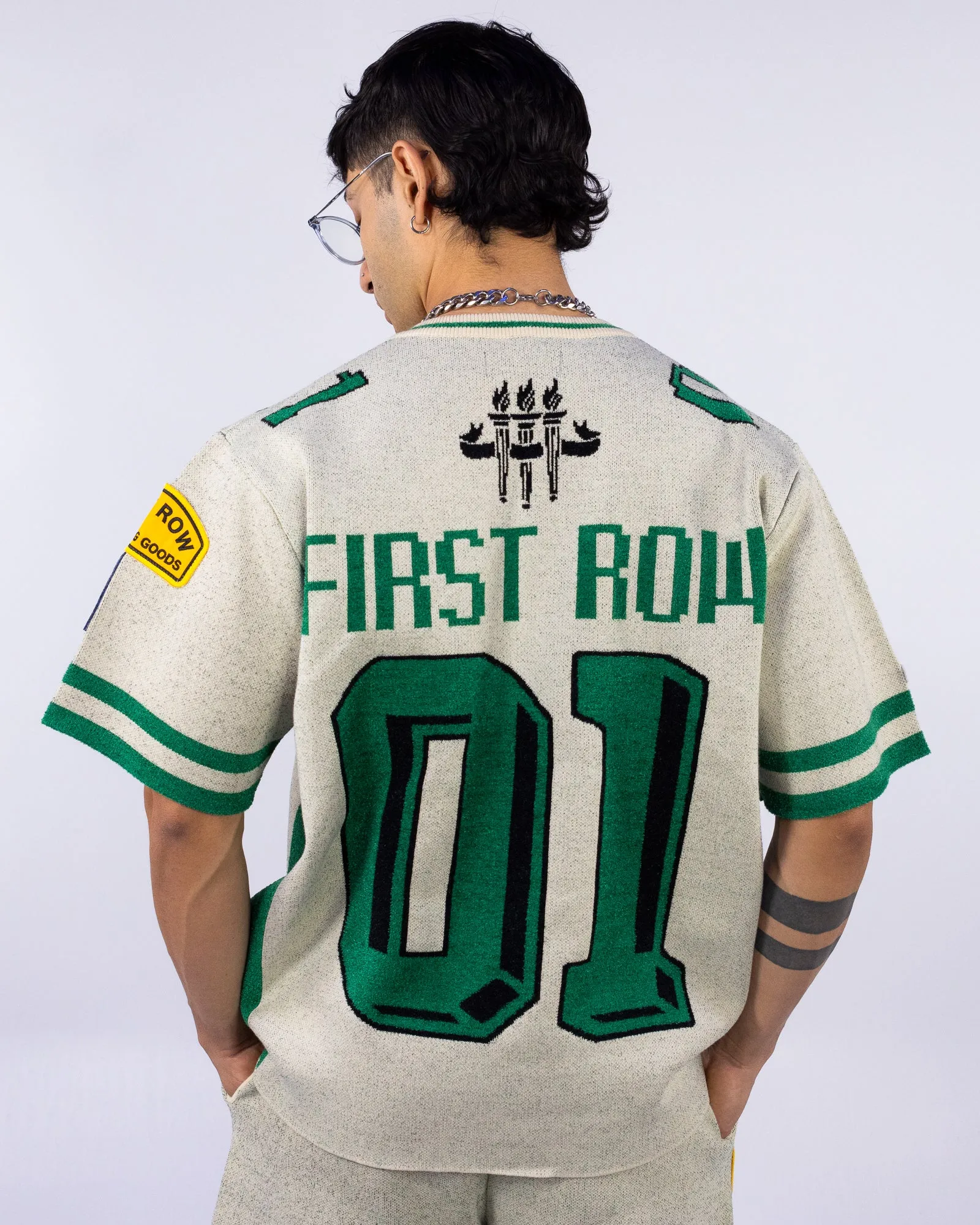 First Row Varsity Men's Green Knit Tee