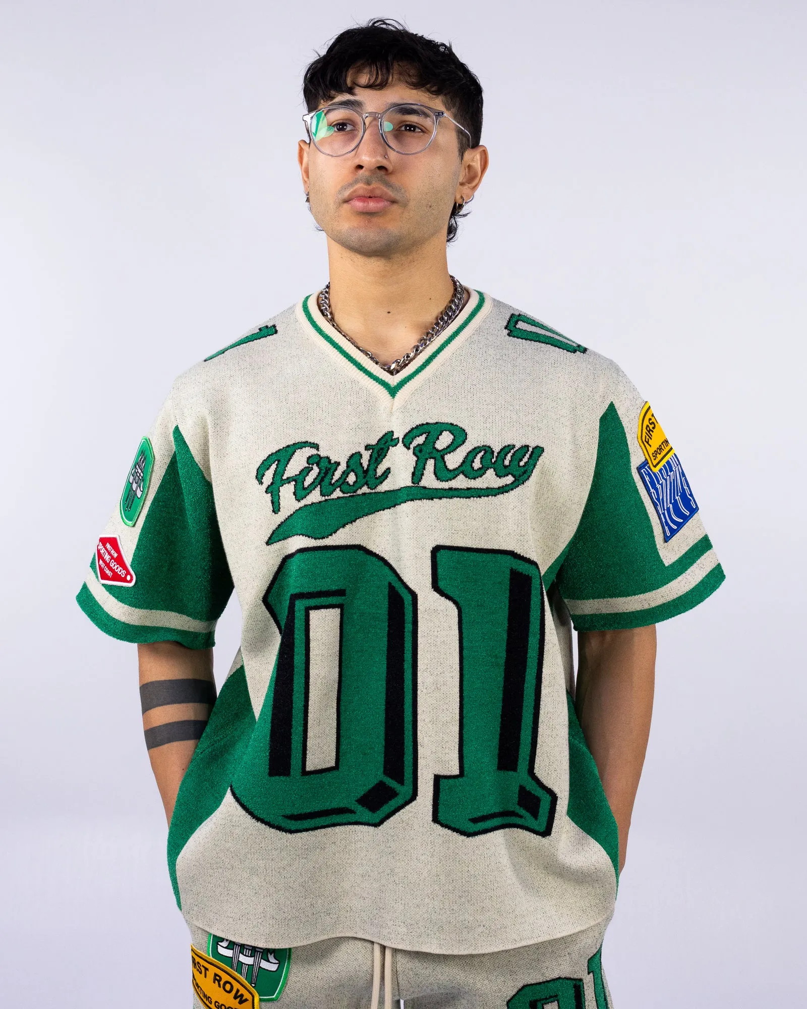 First Row Varsity Men's Green Knit Tee