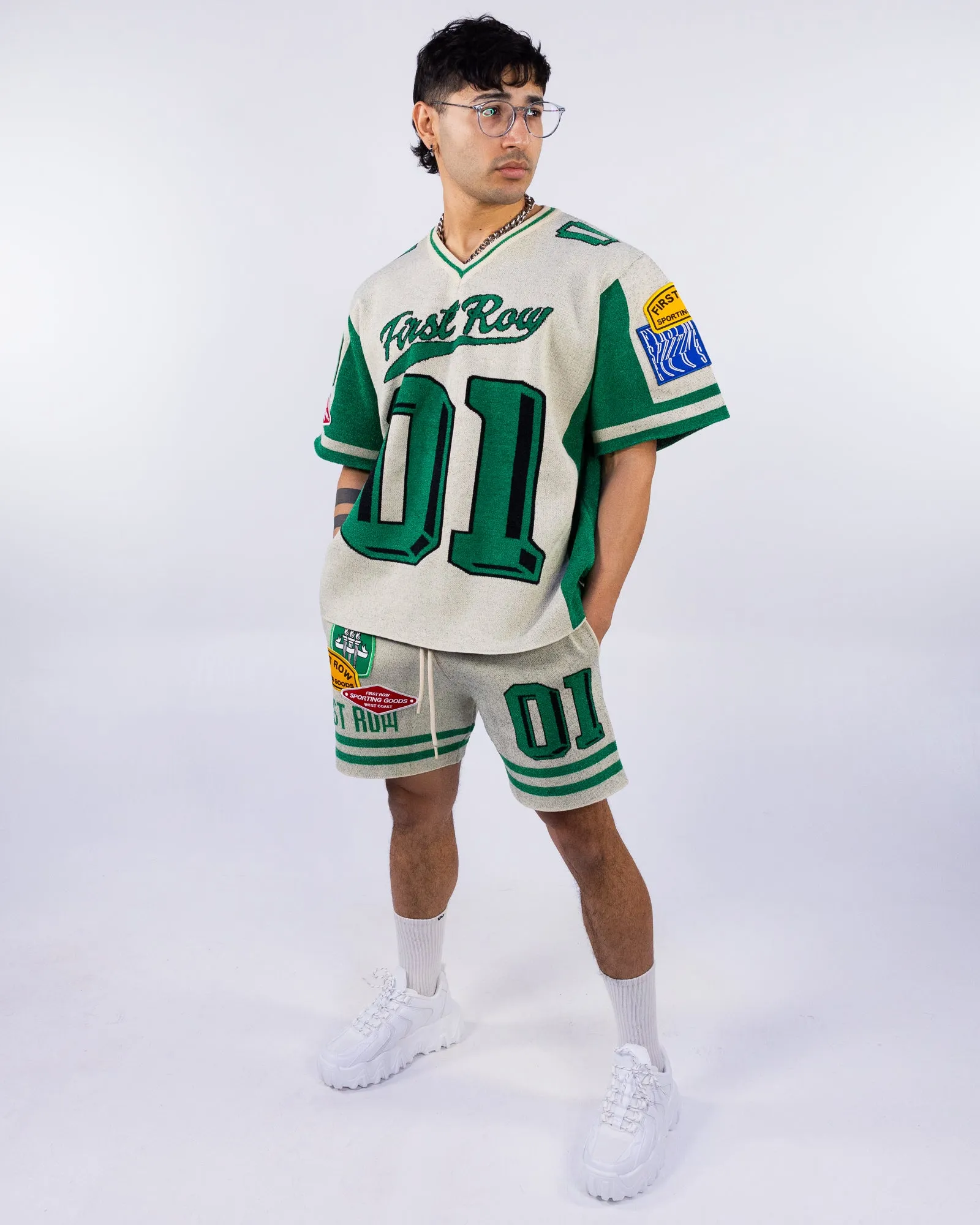First Row Varsity Men's Green Knit Tee