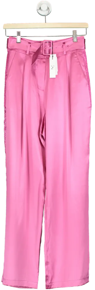 Fleur du Mal Plum Rose Silk Trousers UK XS