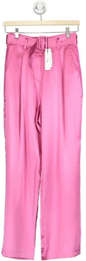Fleur du Mal Plum Rose Silk Trousers UK XS