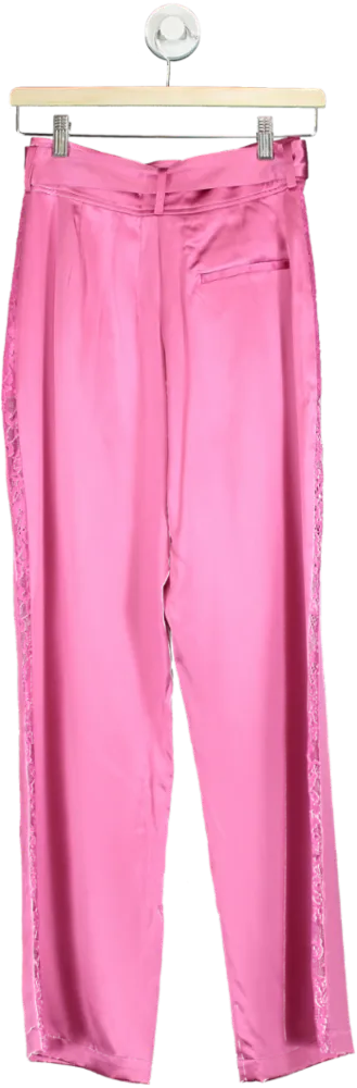 Fleur du Mal Plum Rose Silk Trousers UK XS