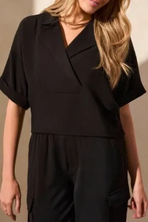 Flowy Popover Shirt Black