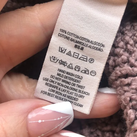Free People Easy V Cable Mushroom Sweater