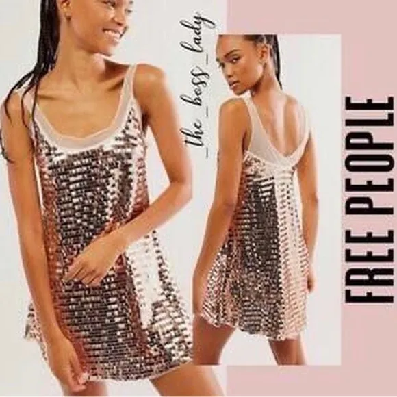 Free People X Intimately Disco Fever Mini Slip Dress Size Small