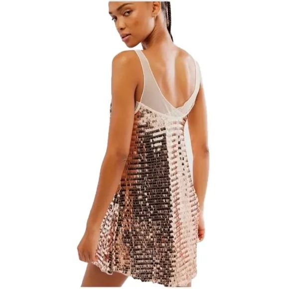 Free People X Intimately Disco Fever Mini Slip Dress Size Small