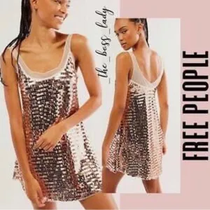 Free People X Intimately Disco Fever Mini Slip Dress Size Small