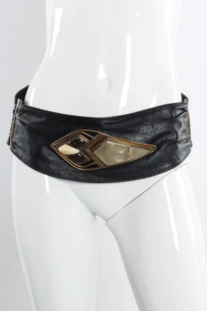 Geo Stone Leather Sash Belt