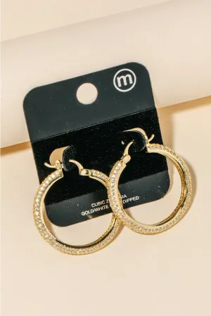 Gold Cubic Zirconia Hoop Earrings