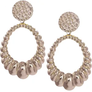 Gold Hammered Crescent Hoop Earrings