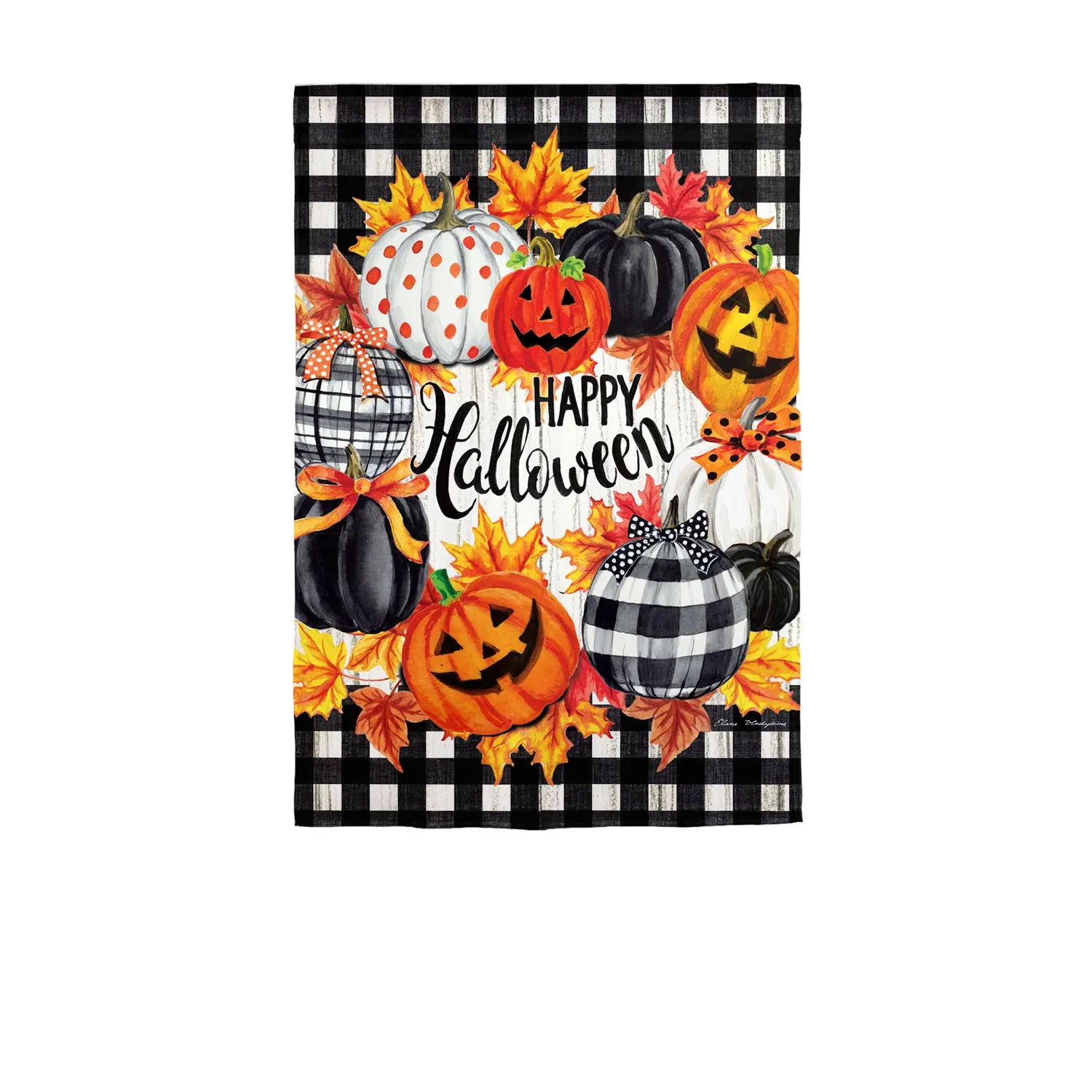 Halloween Pumpkin Wreath House Suede Flag,13s10005