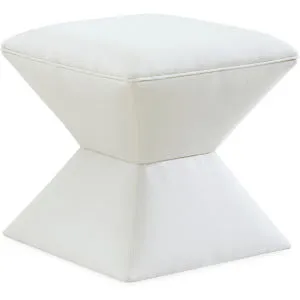 Hamilton Outdoor Ottoman in Fresno Alabaster Contrast Welt Davenport Blue
