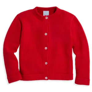 Heart Mae Cardigan -- Red w/ White Heart