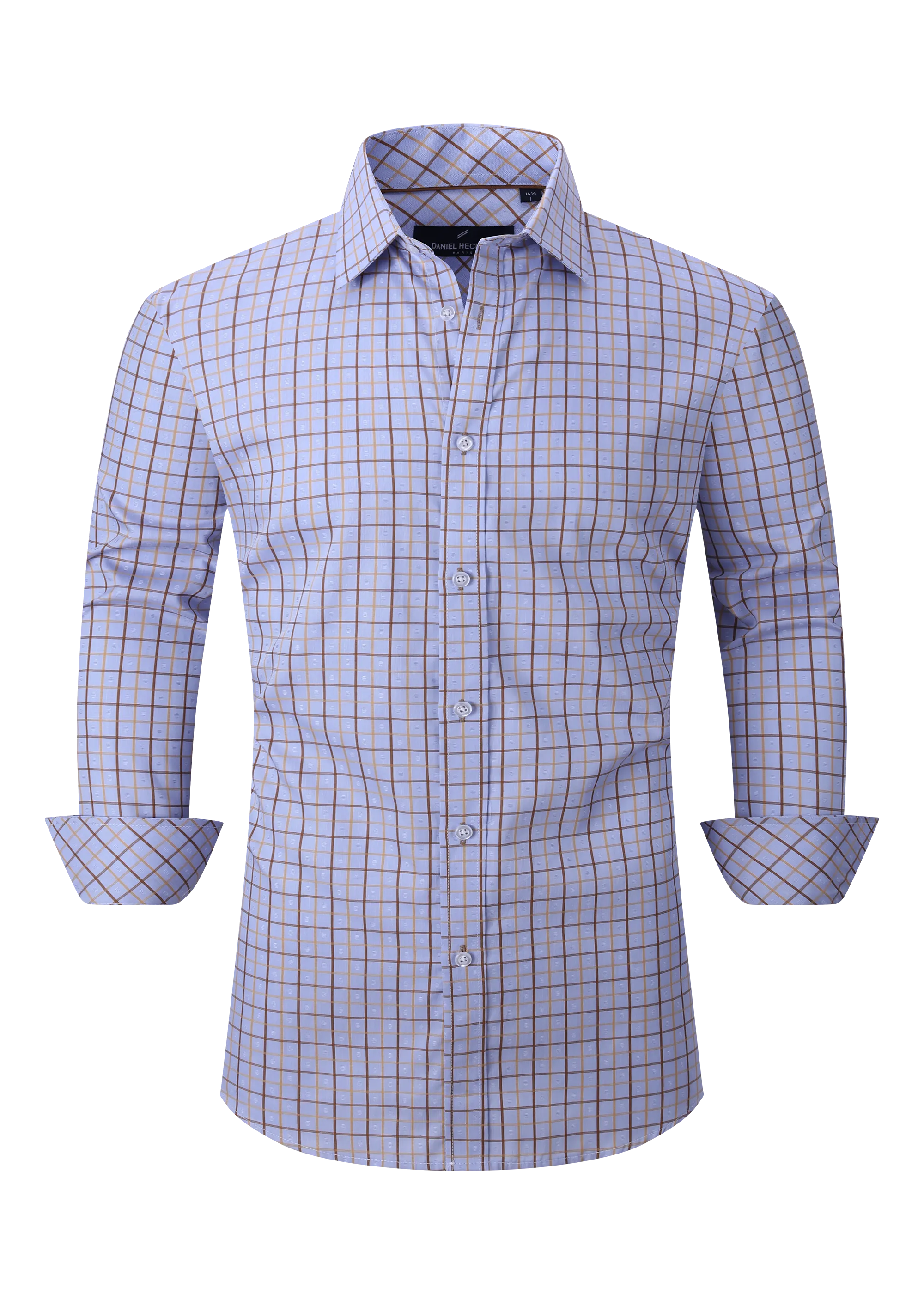 Hechter Paris Plaid Slim Fit Dress Shirt