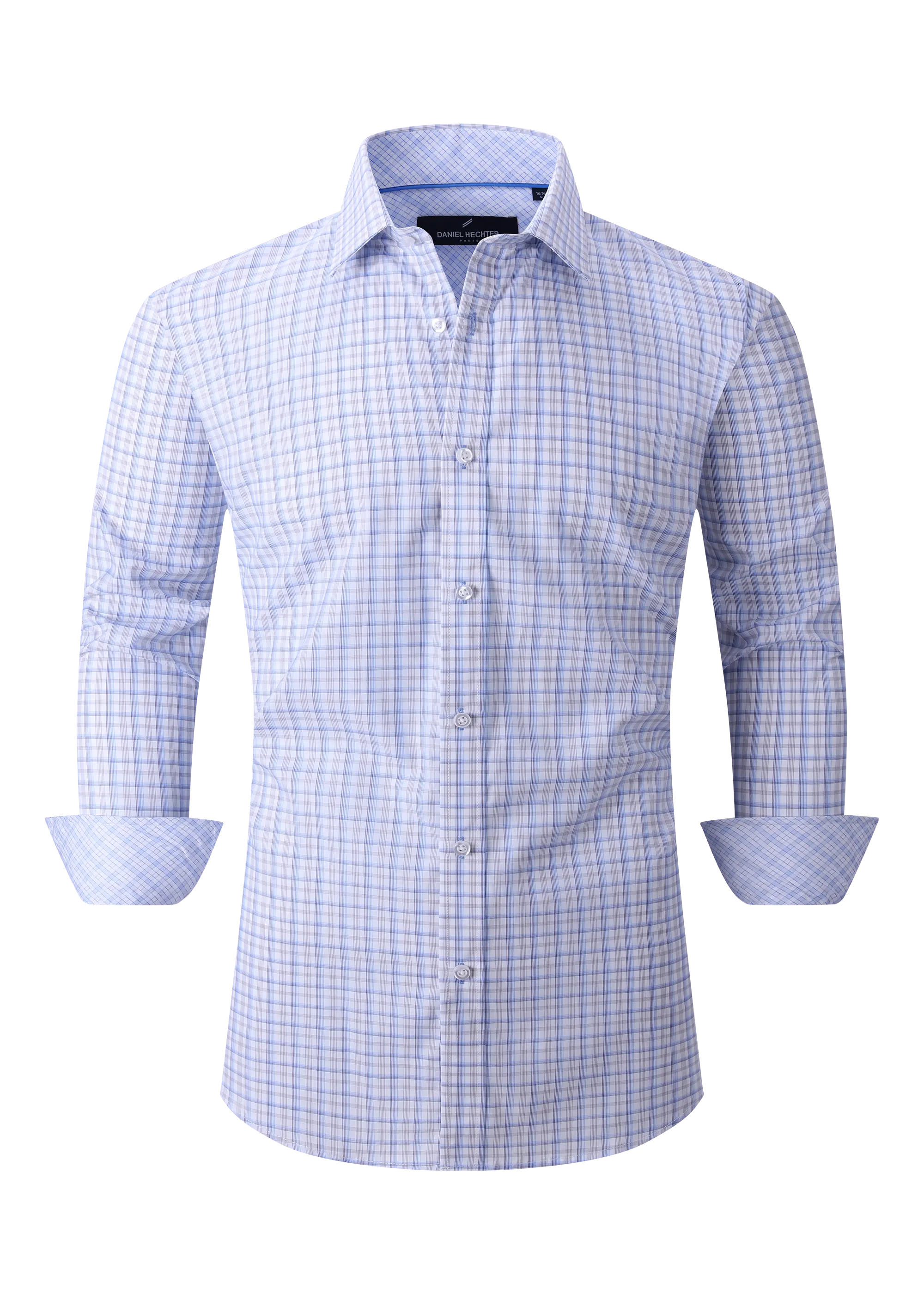 Hechter Paris Plaid Slim Fit Dress Shirt
