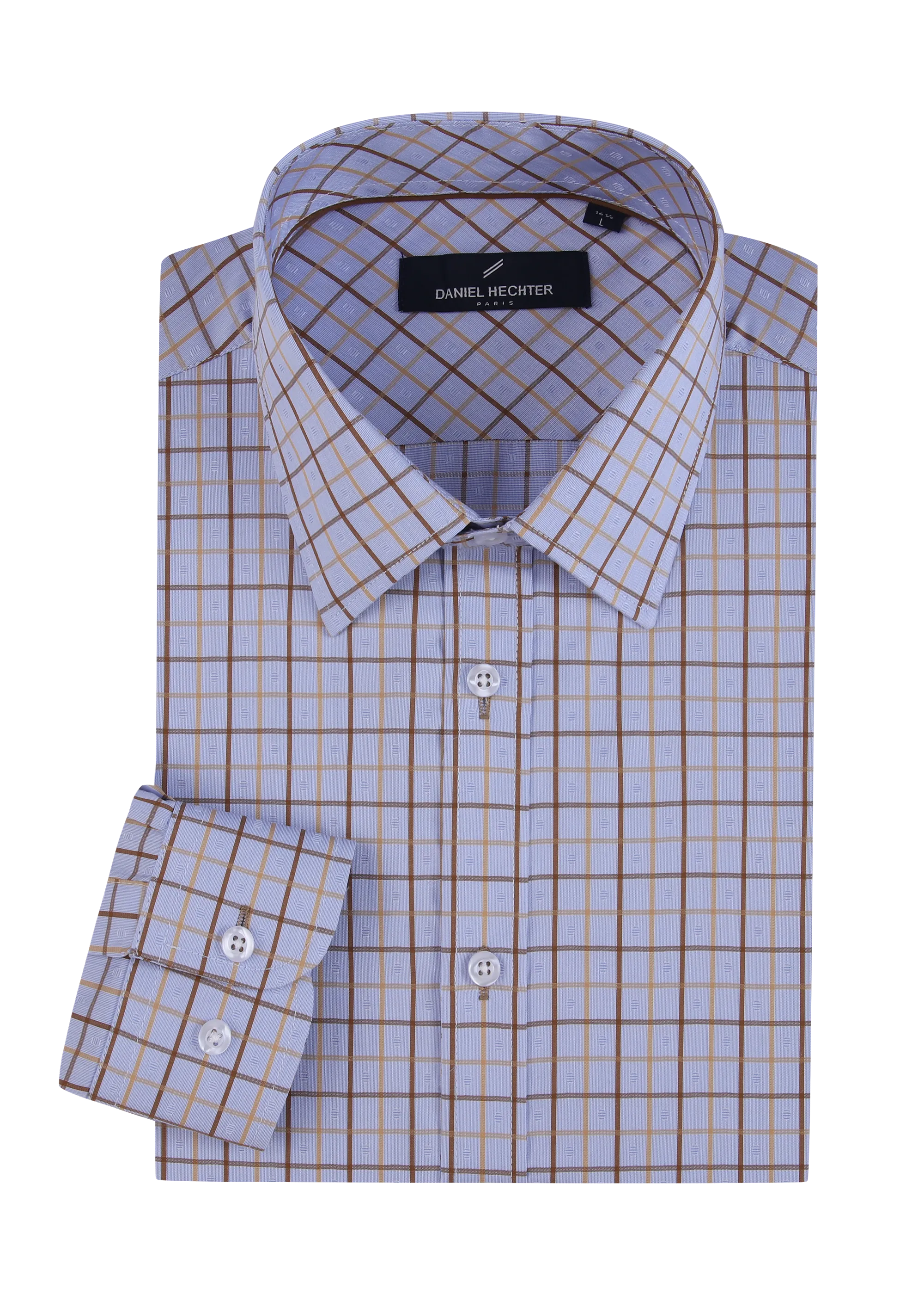 Hechter Paris Plaid Slim Fit Dress Shirt