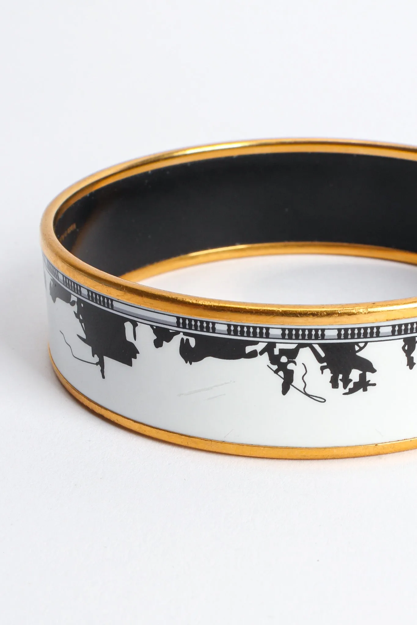 Horse Carriage Wide Enamel Bracelet