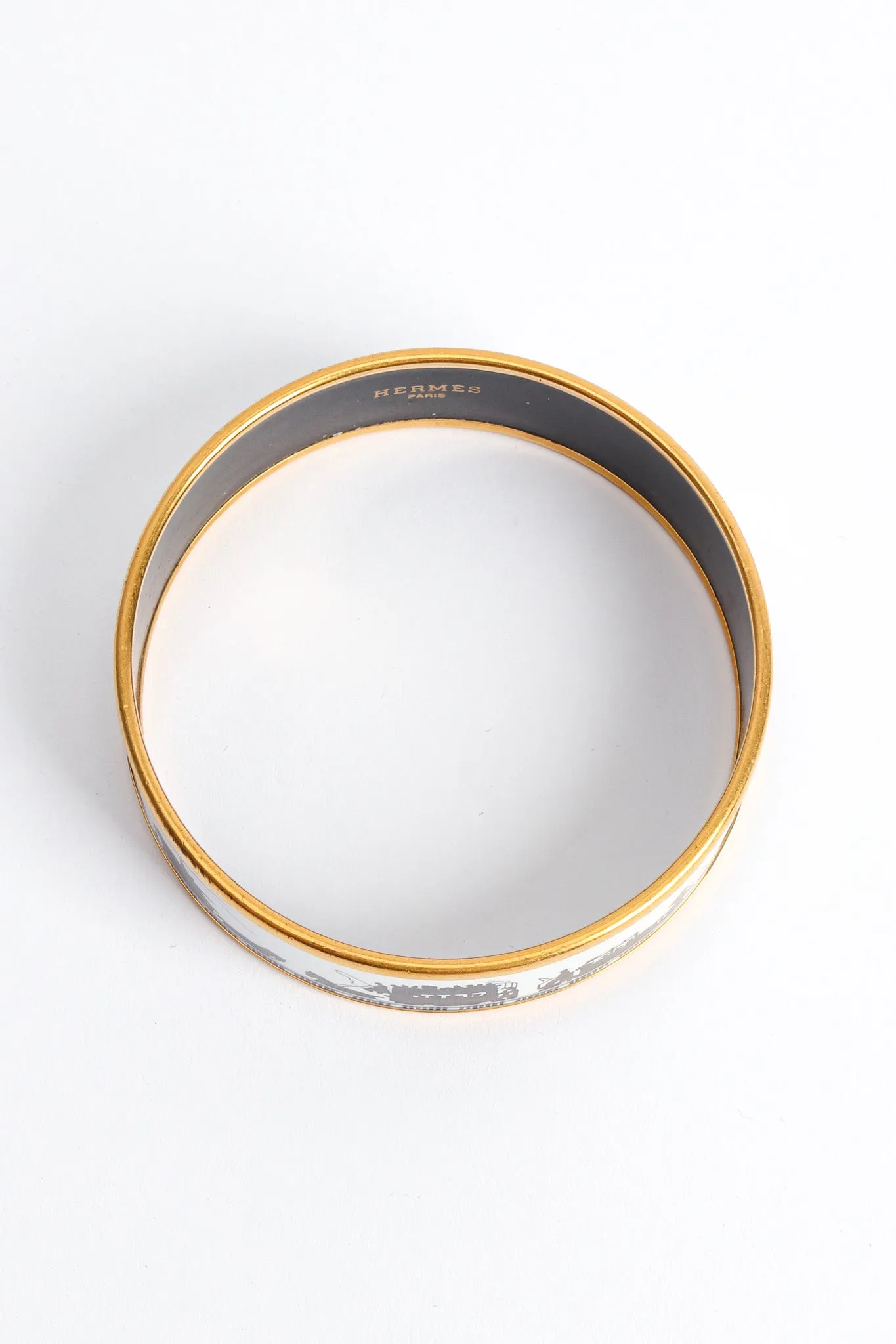 Horse Carriage Wide Enamel Bracelet
