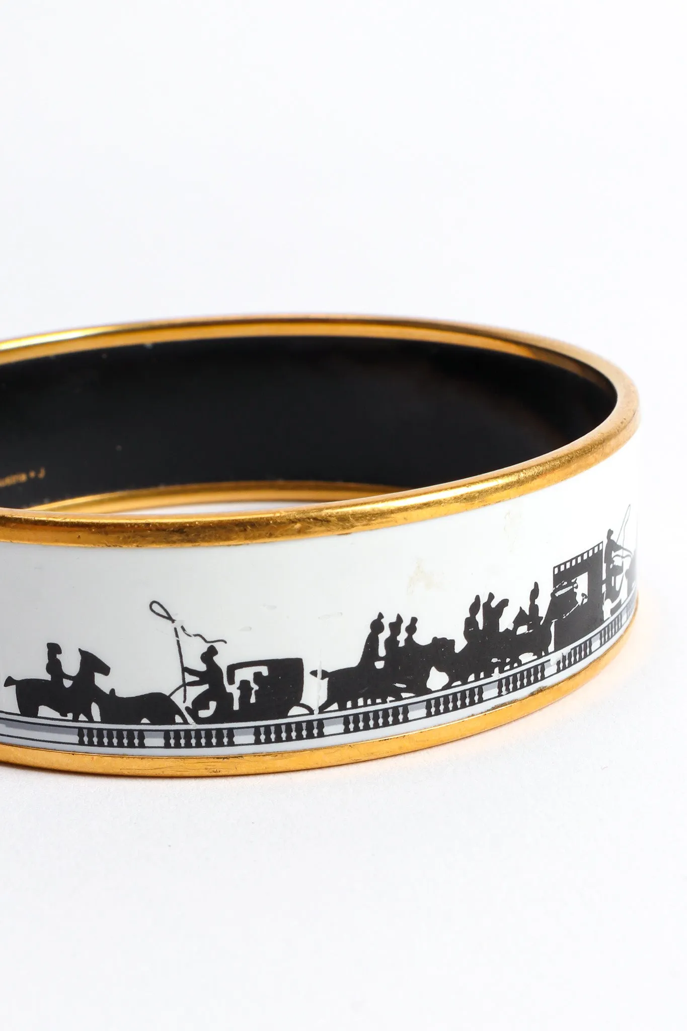 Horse Carriage Wide Enamel Bracelet
