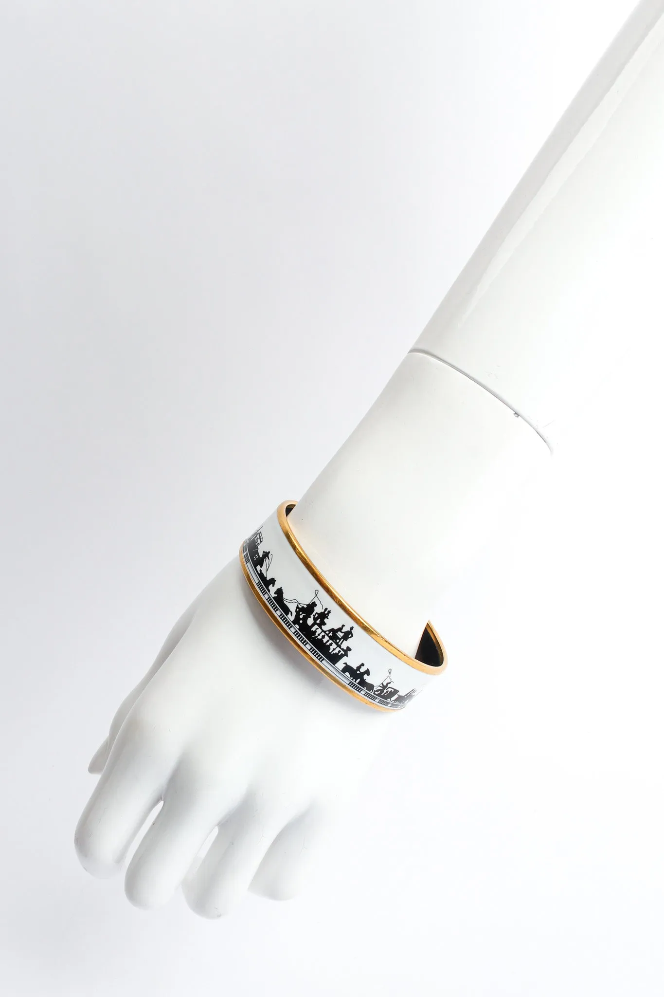 Horse Carriage Wide Enamel Bracelet
