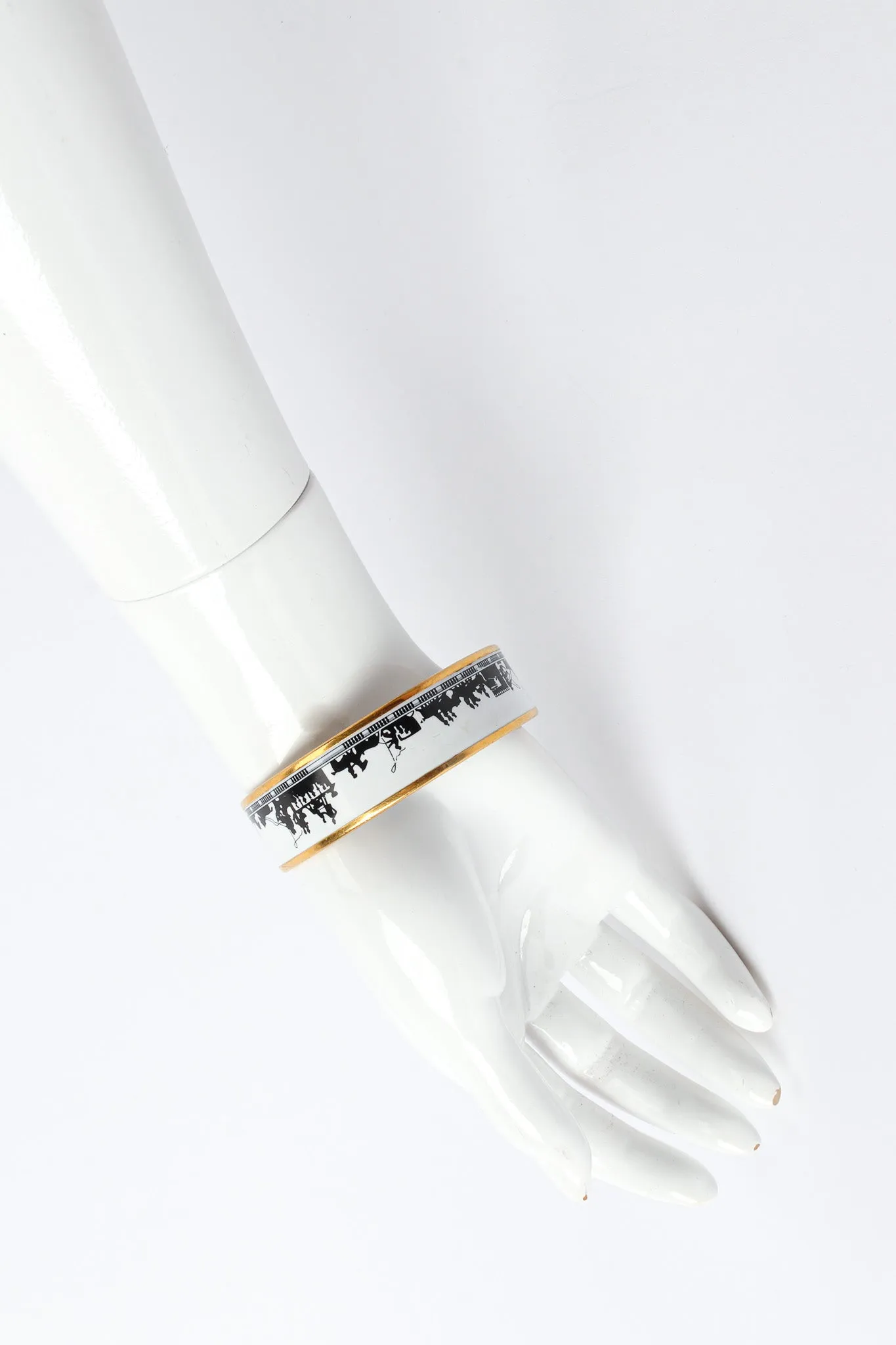 Horse Carriage Wide Enamel Bracelet