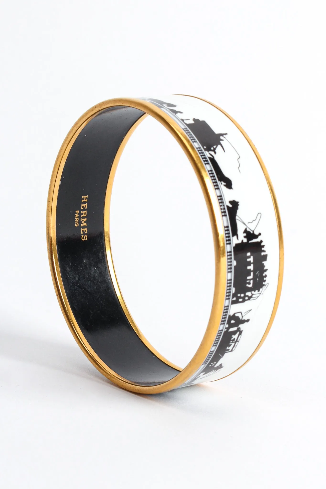 Horse Carriage Wide Enamel Bracelet