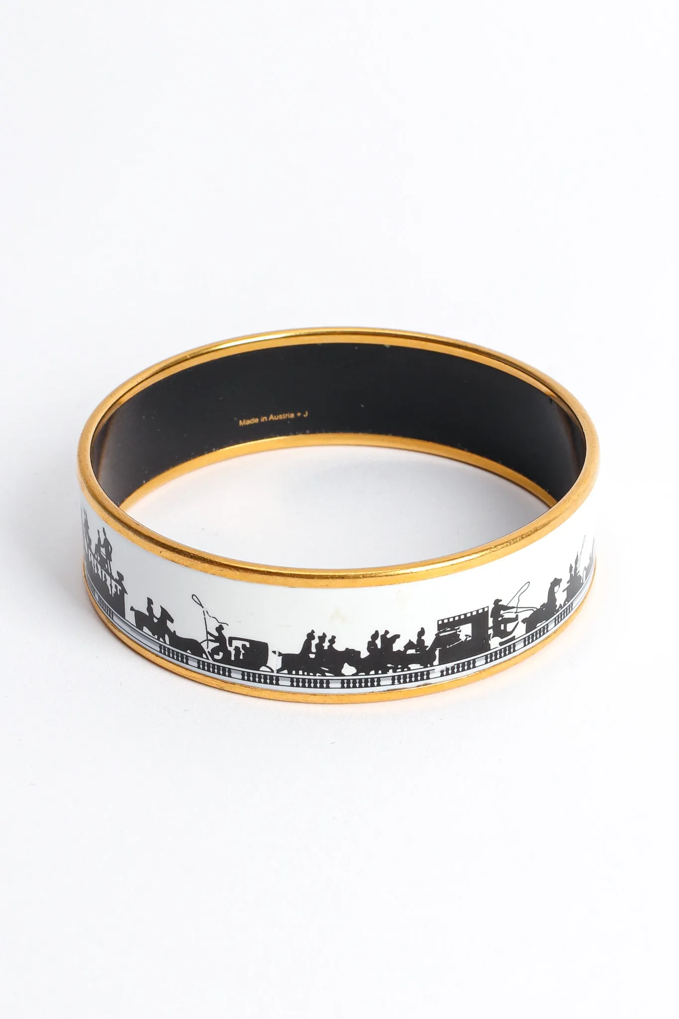 Horse Carriage Wide Enamel Bracelet