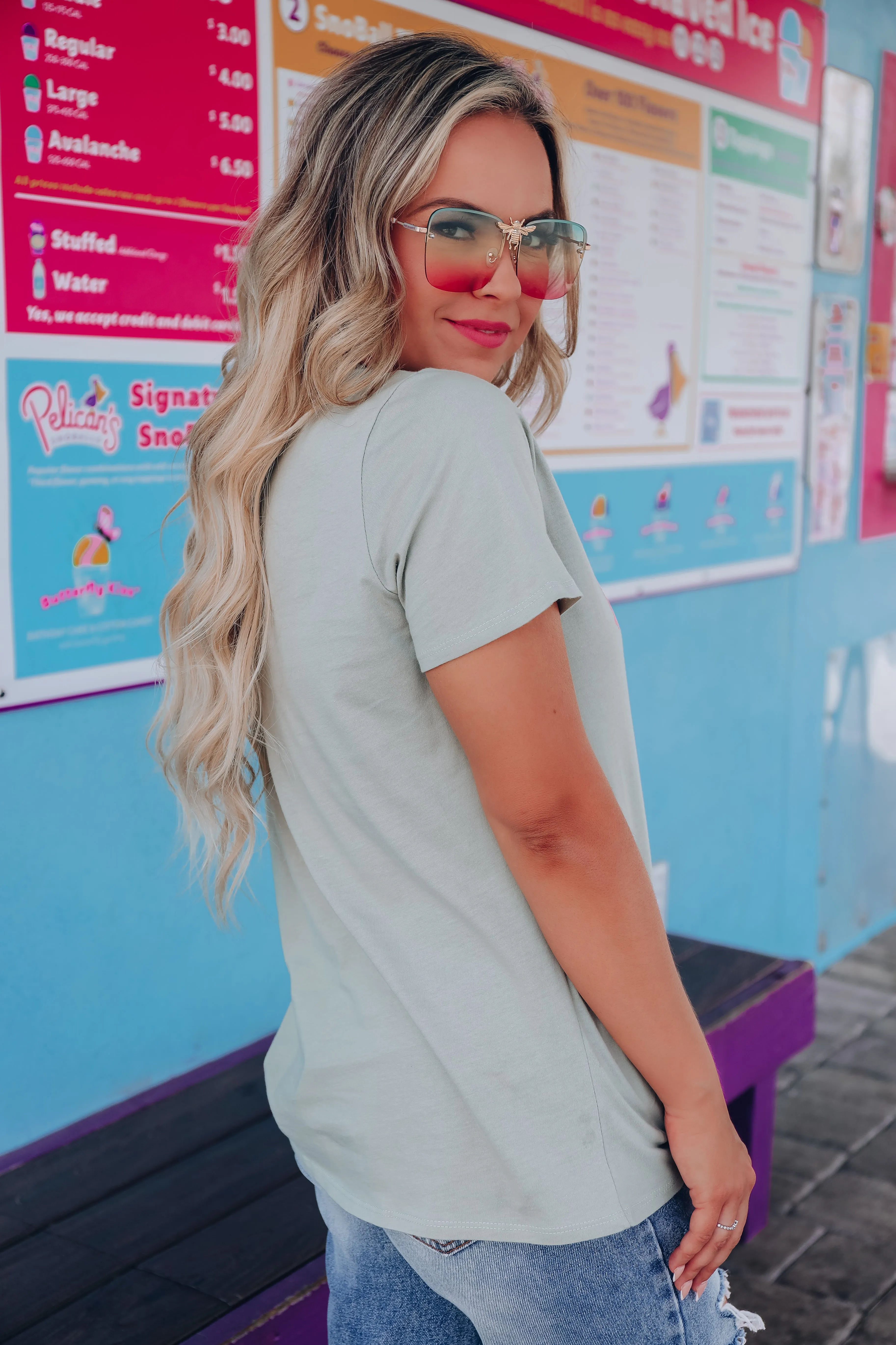 Howdy Honey Graphic Tee - Sage