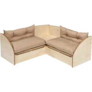 Infant Reading Corner Seat (Tan Cushions) (Maple)