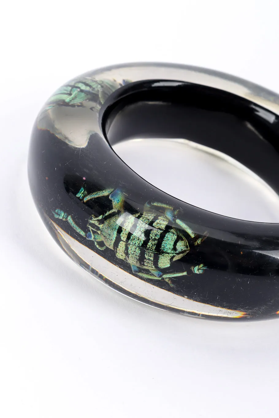 Iridescent Beetle Lucite Cuff II