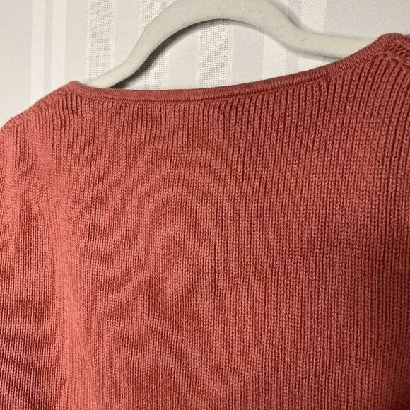 J. Crew Point Sur Boxy Pointelle Cable Knit Pullover Sweater Drop Shoulder Mauve