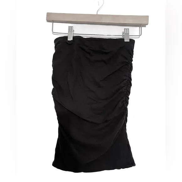 James Perse Ruched Black Skirt Small (Size 1 See Size Chart) - Semi Adjustable