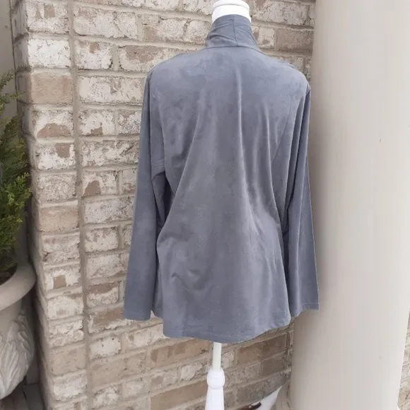 Joan Rivers Faux Suede Jacket - Medium