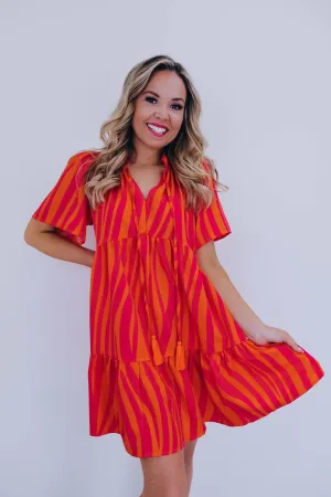 Jungle Love Zebra Print Baby Doll Dress