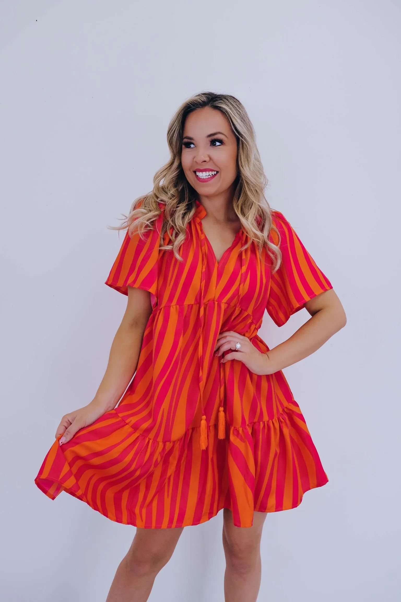 Jungle Love Zebra Print Baby Doll Dress