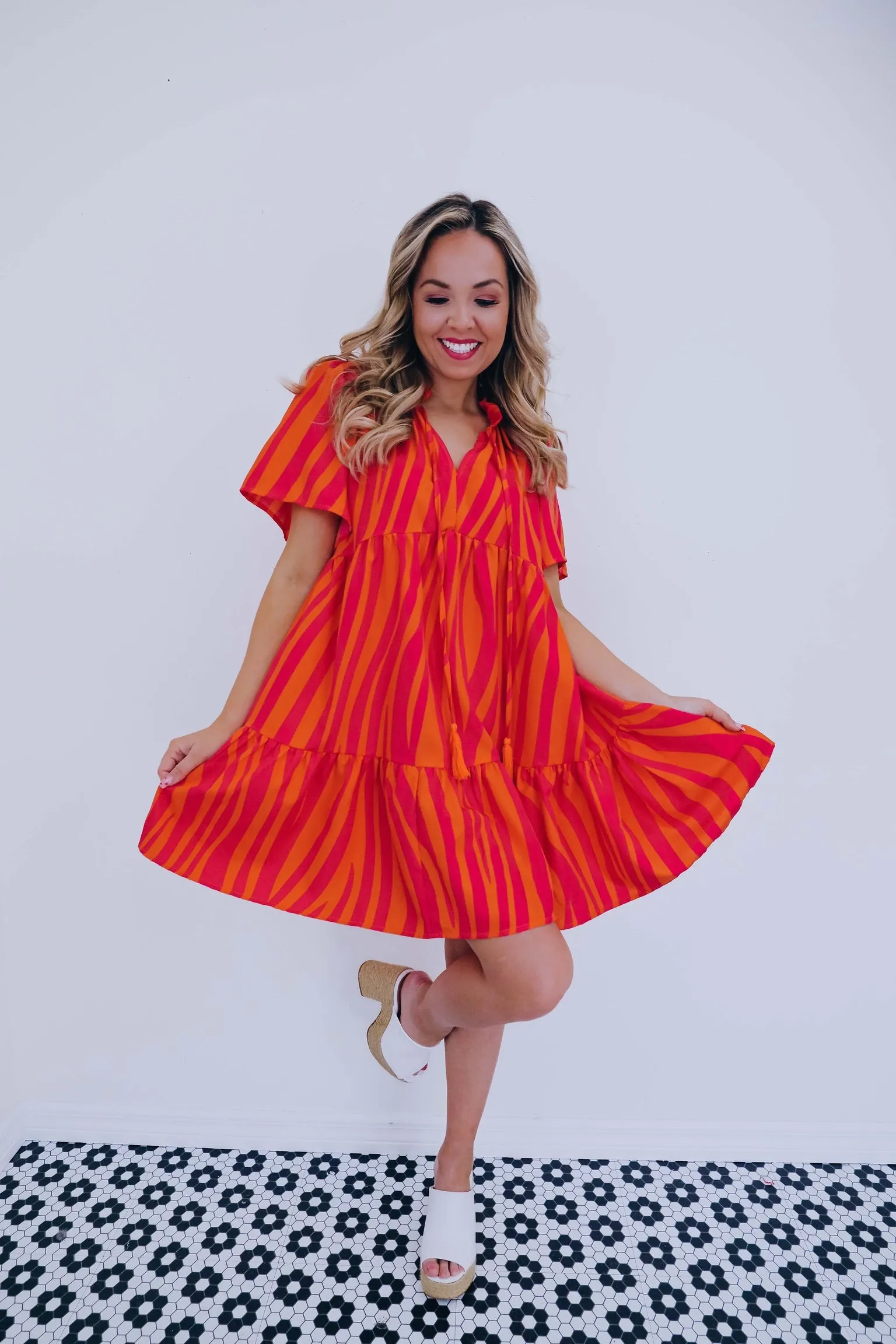Jungle Love Zebra Print Baby Doll Dress
