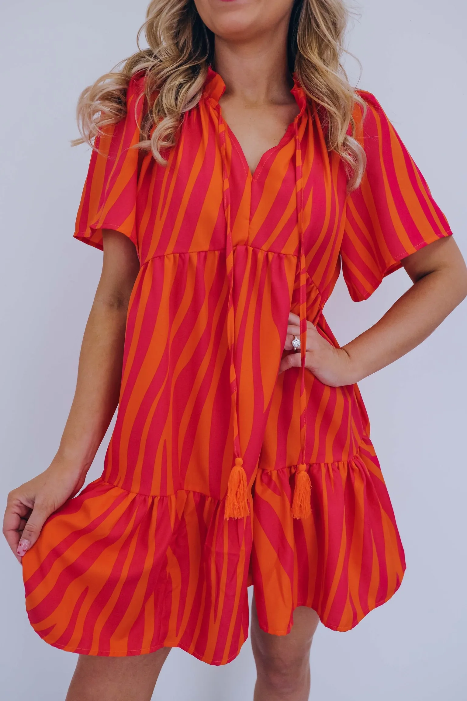 Jungle Love Zebra Print Baby Doll Dress