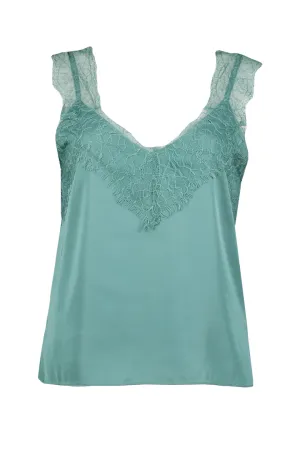 LACE DETAIL CAMI-SEA GLASS