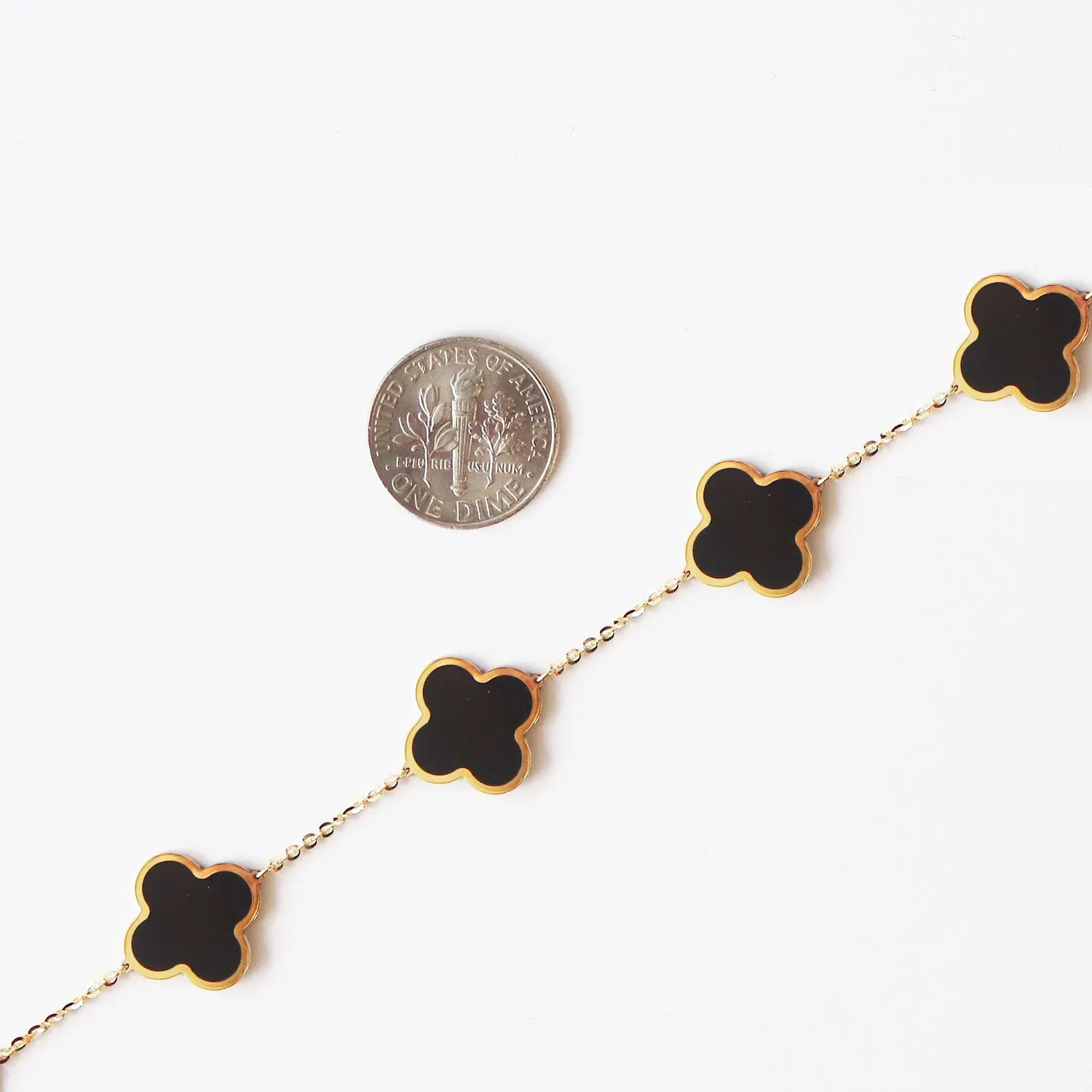 Large Onyx Clover Bracelet