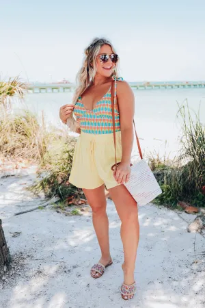 Leisurely Yellow Knit Shorts