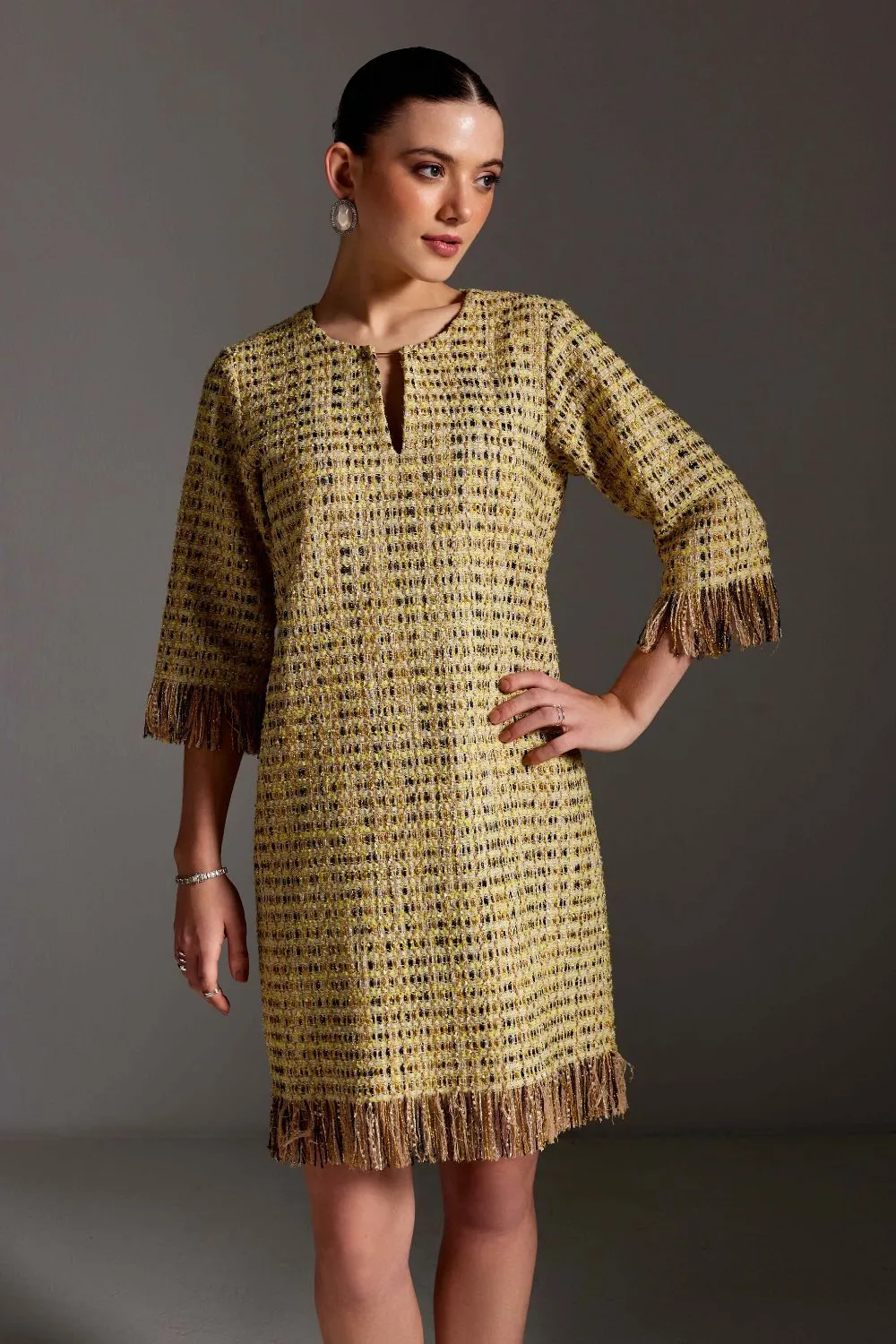 Lemon Zest Tweed Dress